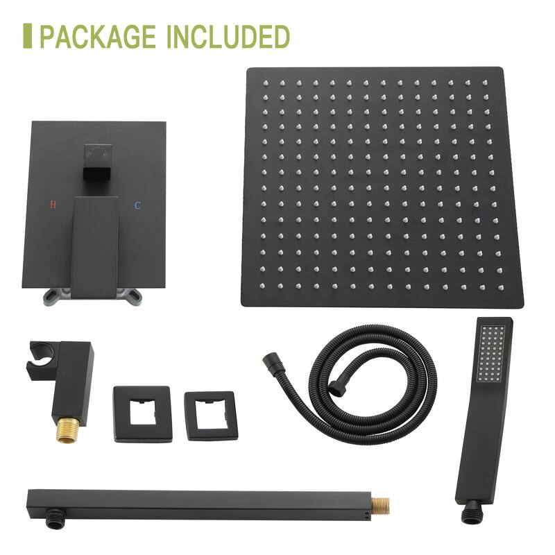 Topcraft 10-Inch Wall Mounted Square Shower System with Rough-in Valve - 10*10
