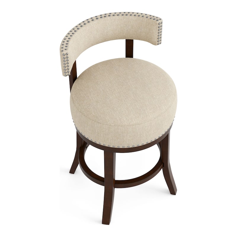 Fendeson Transitional Nailhead Swivel Barstool (Set of 2) by Furniture of America