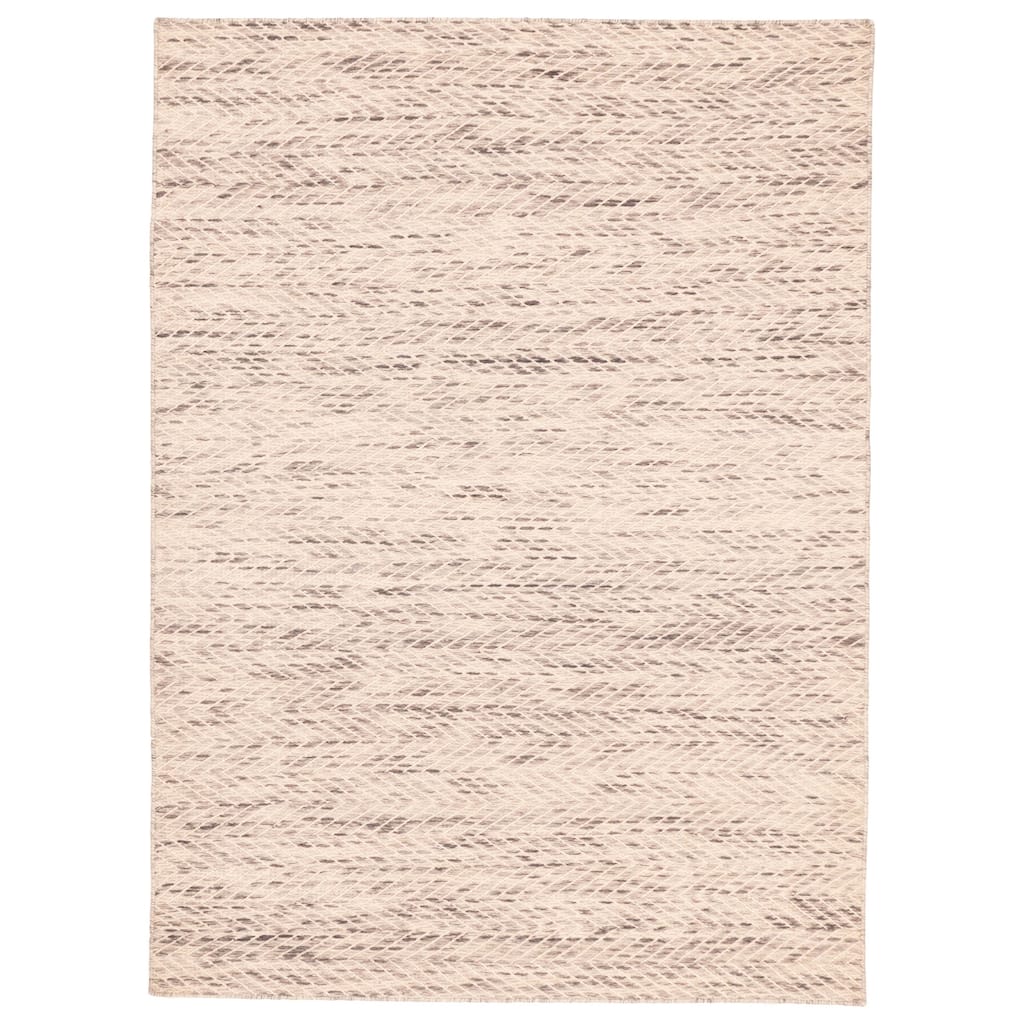 ECARPETGALLERY Braid weave Sienna Light Grey Wool Rug - 5'4 x 7'4