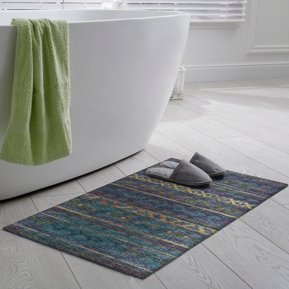 Indoor/ Outdoor Addison Yuma Southwest Striped Washable Area Rug