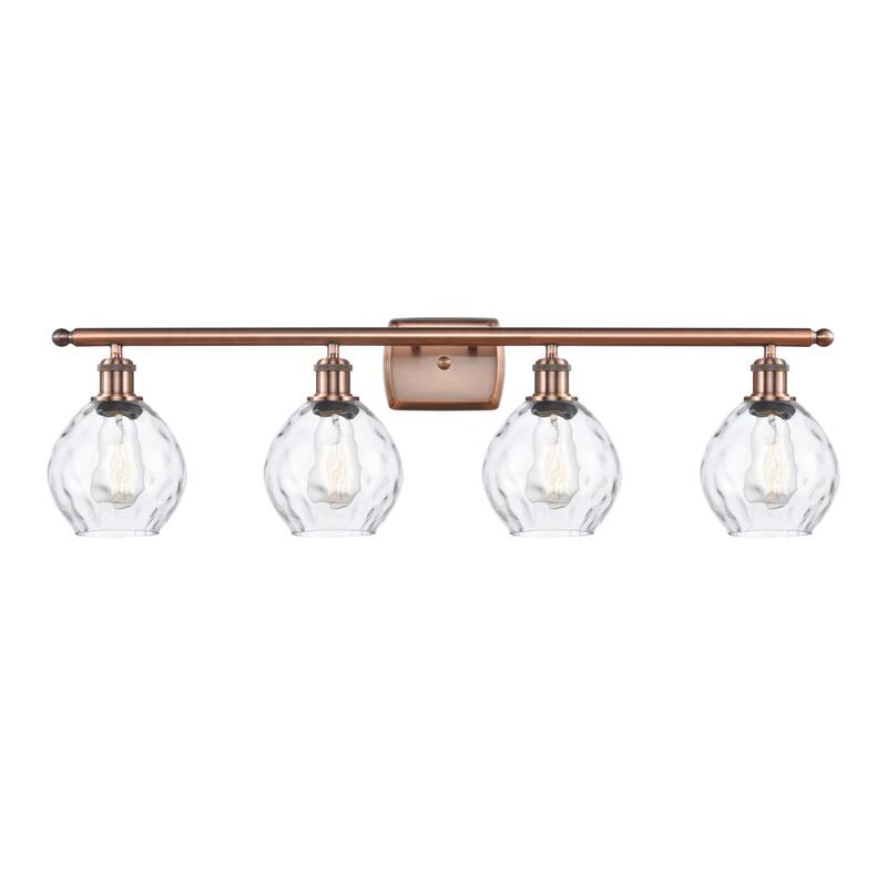 Innovations Lighting Small Waverly 4 Light 36" Wide Bathroom Vanity - Antique Copper / Clear