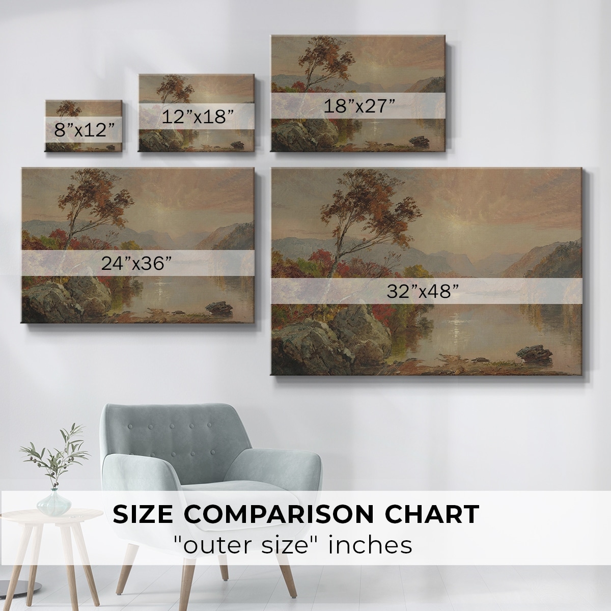 Vintage Landscape -DCXII -Gallery Wrapped Canvas - Bed Bath