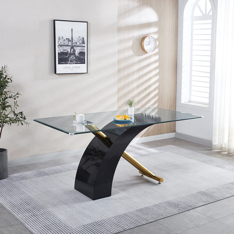 Luxury Glass Top Dining Table