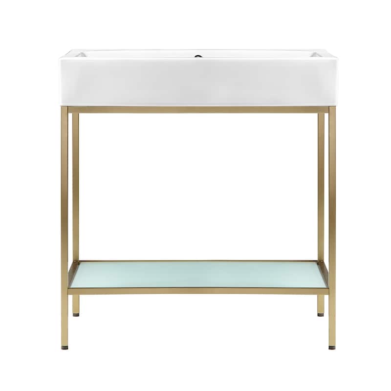 Pierre Metal Freestanding Single Sink Bathroom Vanity