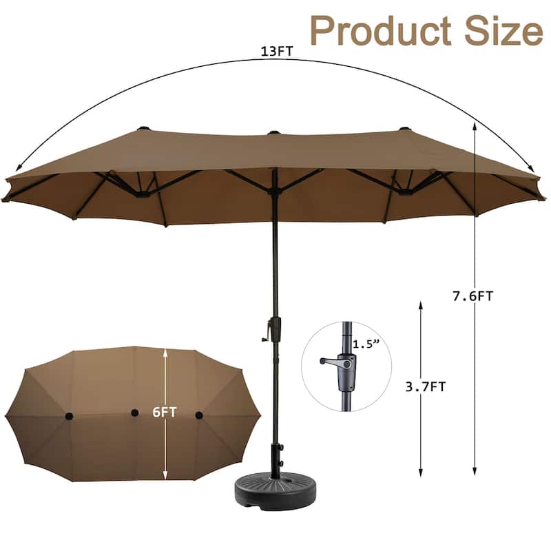 Autlaycil 13 ft Patio Umbrella with Crank For Outdoor Umbrella Base Included
