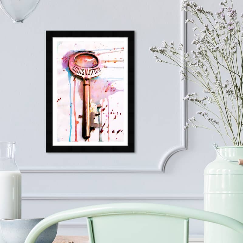Wynwood Studio 'The Key fixed' Fashion and Glam Wall Art Framed Print Lifestyle - Gold, Pink - 13 x 19