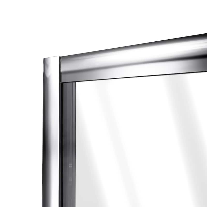 DreamLine Flex 36 in. D x 36 in. W x 76 3/4 in. H Pivot Shower Door, Shower Base and Backwall Kit - 36" x 36"