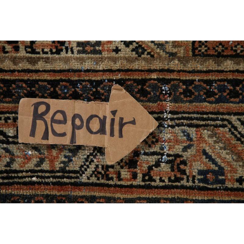 Geometric Botemir Persian Vintage Accent Rug Handmade Wool Carpet - 3'5" x 5'2"