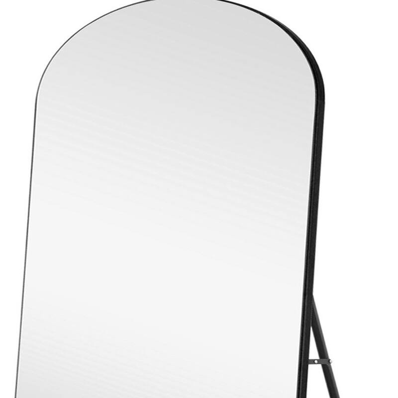 HomeRoots 71" Black Arch Wood Frame Full Length Standing Mirror - 31.5