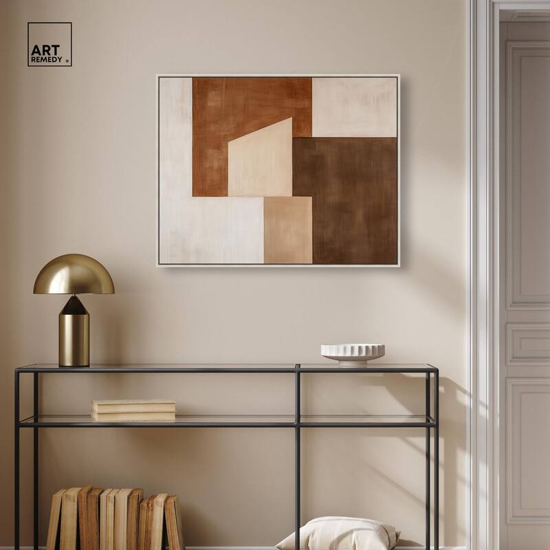 Cream and Brown Panels I Canvas by Art Remedy