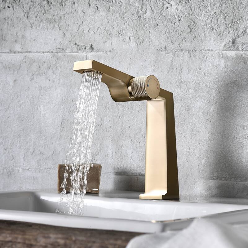 Rbrohant Single Handle Bathroom Faucets, Creative Water Outlet Design Single Hole Bathroom Sink Faucet