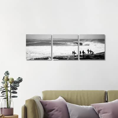 iCanvas "Silhouette of surfers standing on the beach, Australia" by Panoramic Images 3-Piece Canvas Wall Art Set