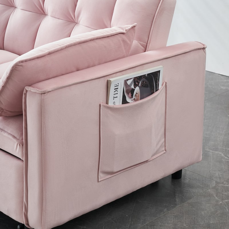 Sofa Bed with Fabric Upholstery and Metal Legs - Supports 500 lbs for Living Rooms and Guest Rooms