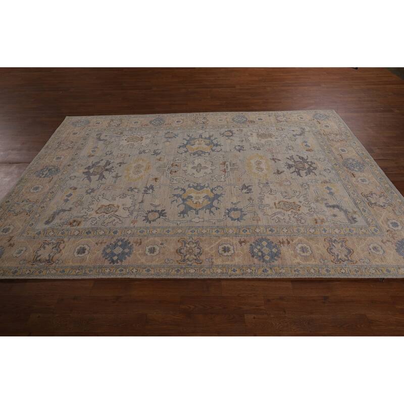Oriental Vegetable Dye Oushak Turkish Area Rug Handmade Wool Carpet - 5'11"x 8'10"