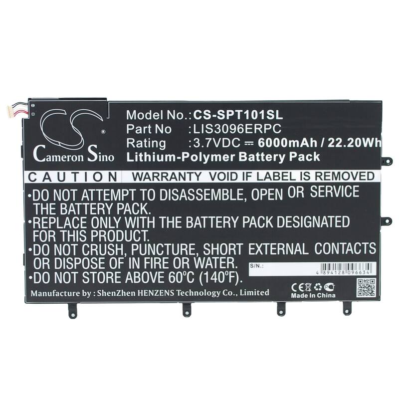 Battery for Sony SGP321 SO-03E Xperia Tablet Z 10.1 inch LIS3096ERPC CS-SPT101SL - Black
