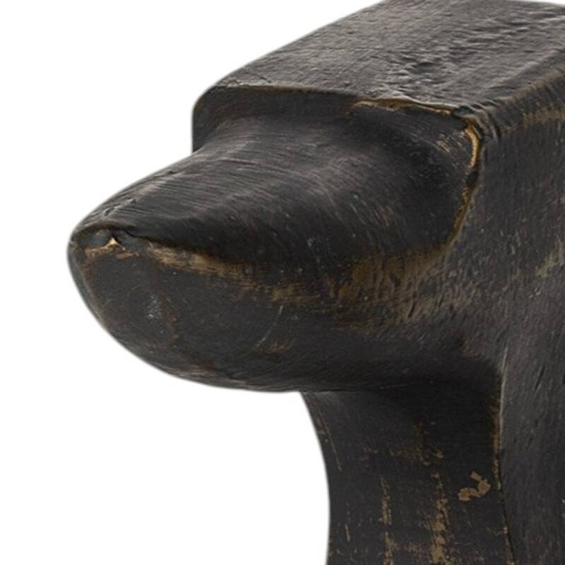 HomeRoots Set of Two 6" Black And Gold Polyresin Decorative Bookends - 6.2992" H x 3.5433" W x 11.811" D