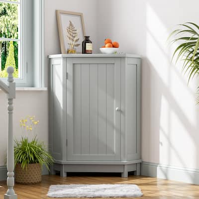 Bathroom Cabinet, Triangle Corner Storage Cabinet with Adjustable Shelf, Compact Bathroom Waterproof Cabinet Towel Cabinet