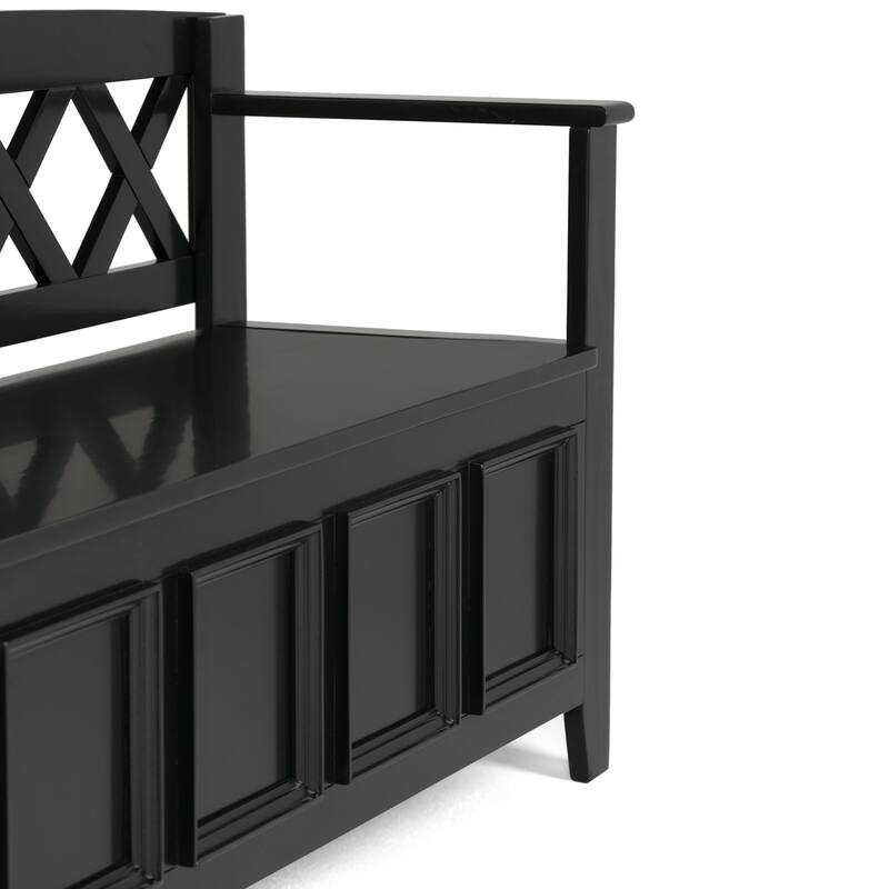 WYNDENHALL Halifax 48 inch Wide Solid Wood Transitional Entryway Bench - 48 Inches wide