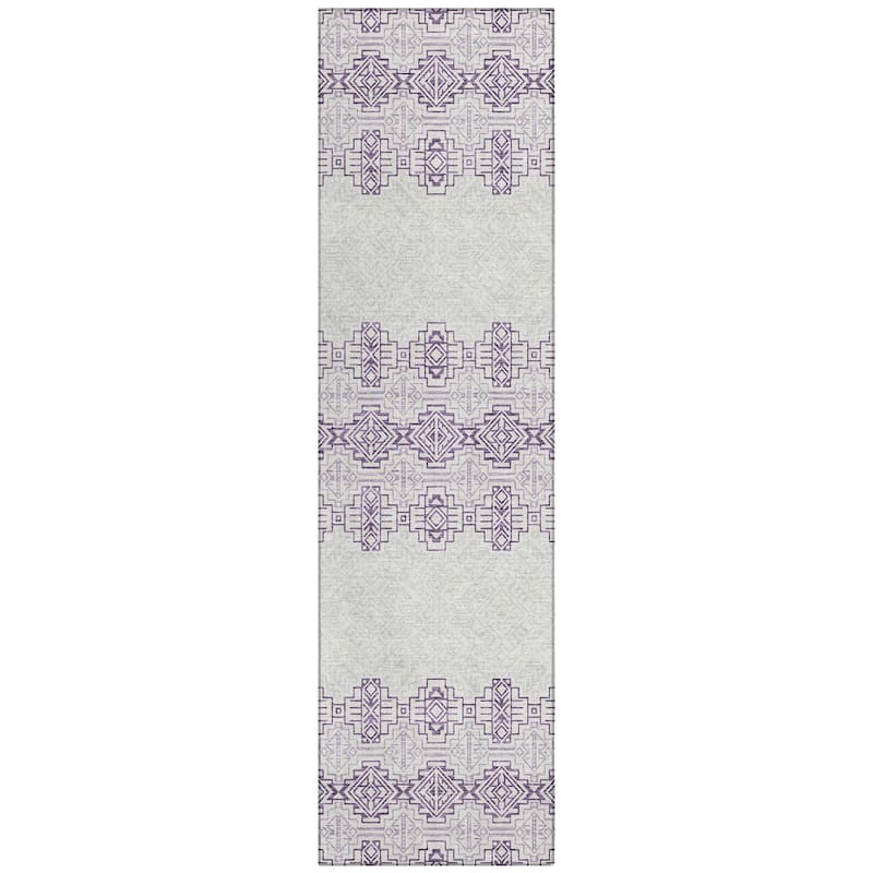 Machine Washable Indoor/ Outdoor Moroccan Boho Chantille Rug