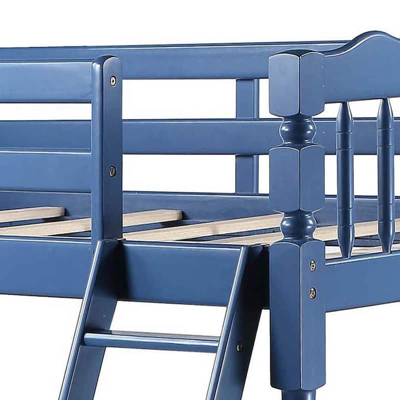 Twin-over-Twin Wood Bunk Bed with Slat Support System and Convertible Design