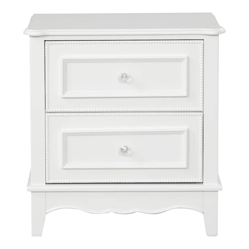 Furniture of America Lindsey Traditional 3-Piece White Platform Bedroom Set with Tufted Headboard