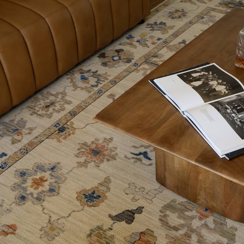 Adelaide Bohemian Traditional Beige/ Tan Wool Blend Area Rug-