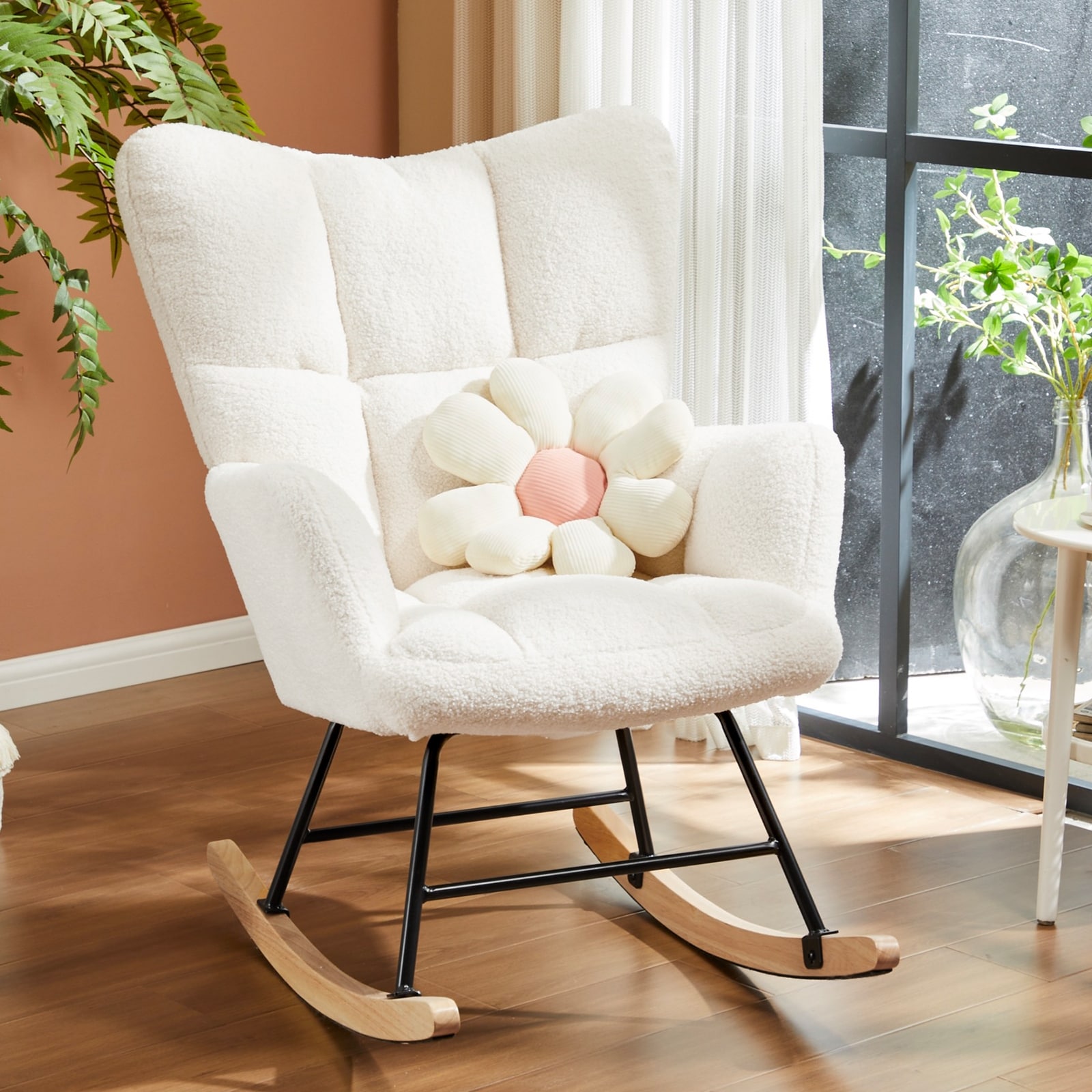 Glider chair with footrest outlet