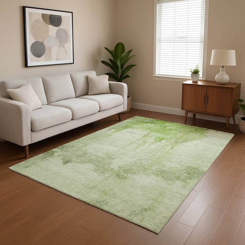 Premium Washable Super Soft Abstract Mayfield Rug - Aloe - 5' x 7'6"