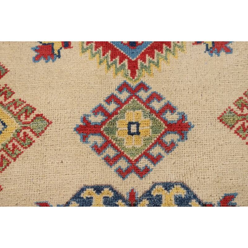 Oriental Beige Kazak Rug Hand-Knotted Wool Carpet - 5'6" x 7'8"
