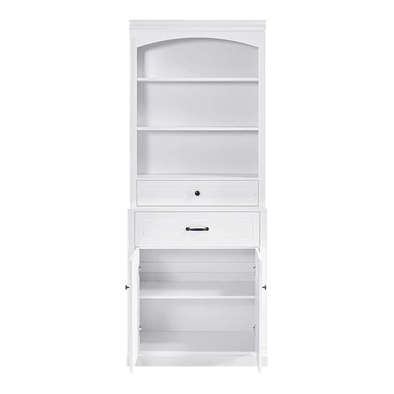 Bathroom Waterproof Storage Cabinet for Towels & Toiletries, White