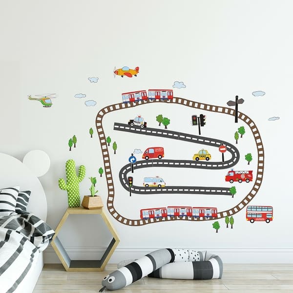 slide 2 of 6, Walplus Kids Transport Children DIY Wall Sticker Nursery Decor Decal