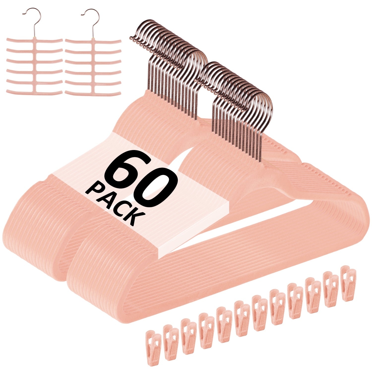 Elama Velvet Hangers 100-Pack Velvet Non-slip Grip Clothing Hanger (Pink)  at