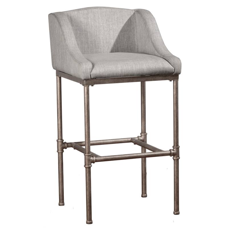 Hillsdale Furniture Dillon Non-Swivel Textured Silver Bar Stool