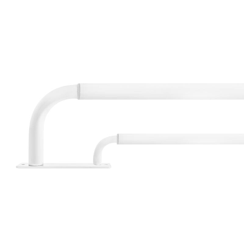 Meriville Double Wrap Around Blackout Curtain Rod Set - 1-inch Diameter Front Rod and 5/8-inch Diameter Back Rod - Glossy White - 28"-48"