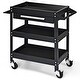preview thumbnail 6 of 5, Service Tool Cart Tool Organizers 3-Tray Rolling Utility Cart Trolley Black
