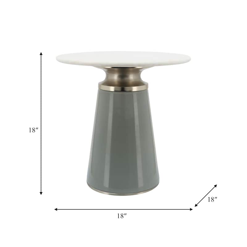 Sagebrook Home Modern Neutral Nebular Round Side and Coffee Table