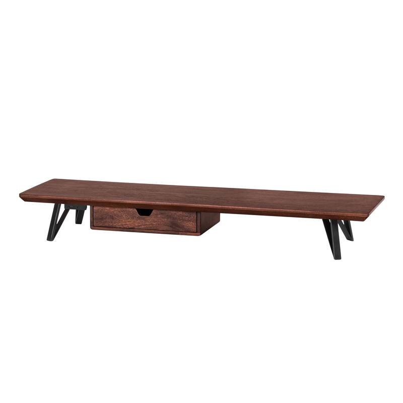 Jani Wood Monitor Stand Riser Desk - Ergonomic Design Stand, Desktop Organizer Table for Home, Office Workspace, Gaming Desk