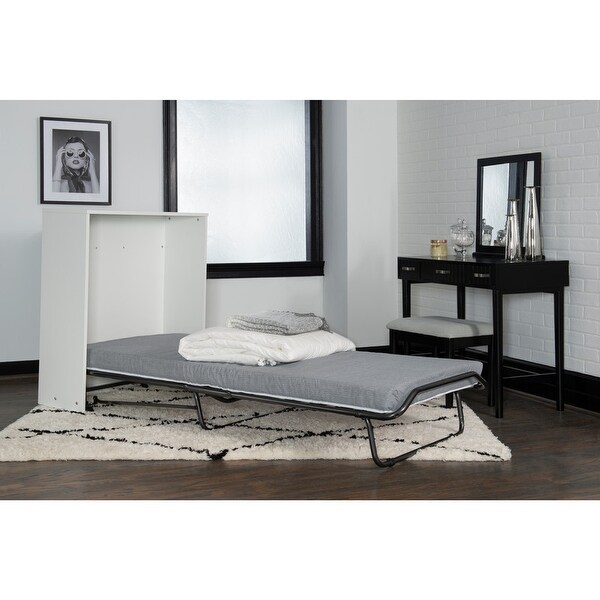 Malus Folding Rollaway Bed with Storage Cabinet and Memory Foam. Opens flyout.