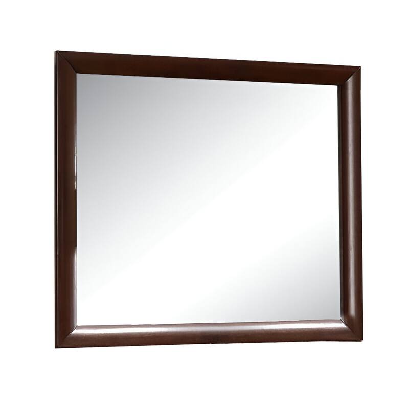 HomeRoots 35" Espresso Wood Framed Mounted Dresser Mirror - 39' X '35' X '1