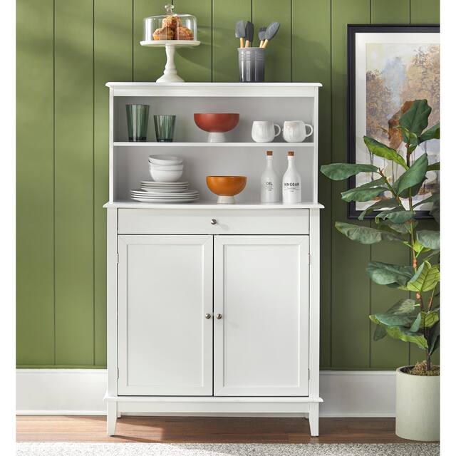 Simple Living Farmhouse Buffet with Hutch - White