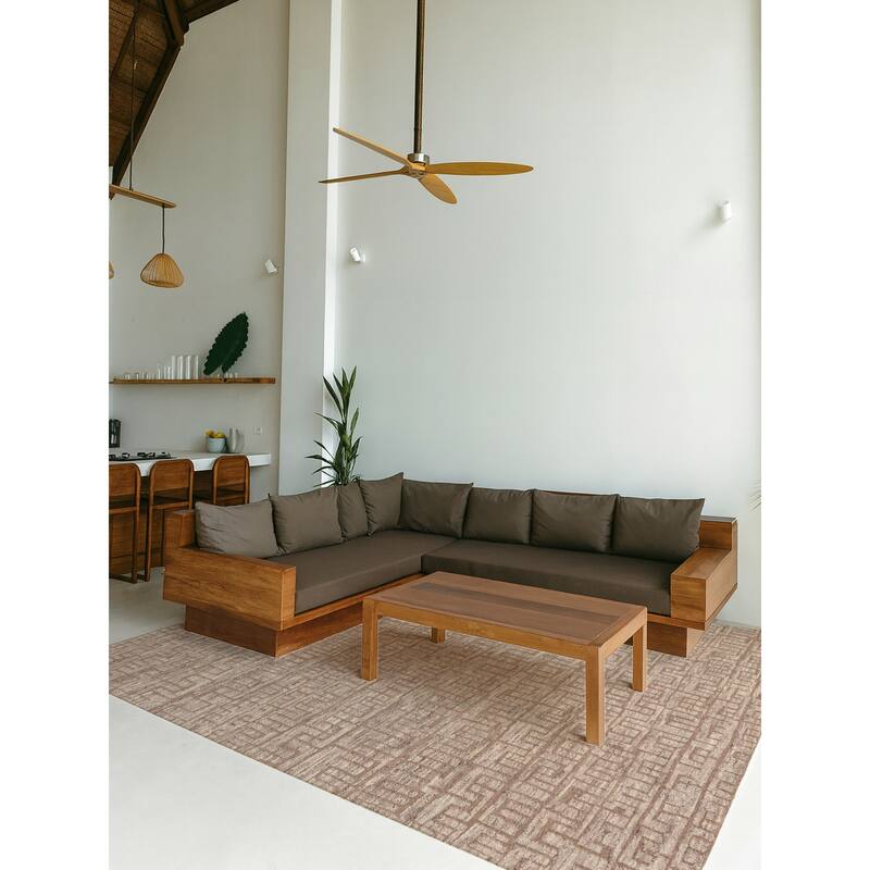 ECARPETGALLERY Hand-knotted Looma Brown Wool Rug - 7'7 x 9'11