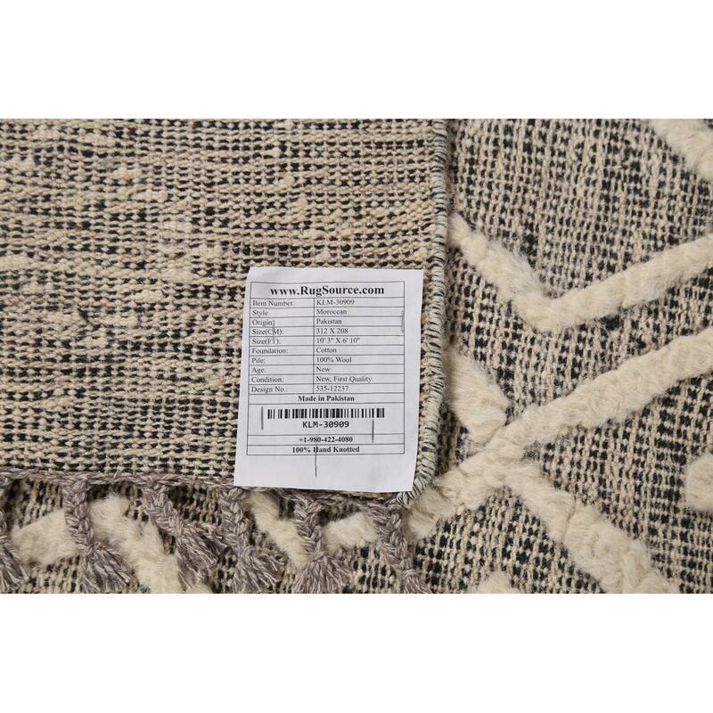 Trellis Moroccan Area Rug Handmade Oriental Wool Carpet - 6'10"x 10'3"