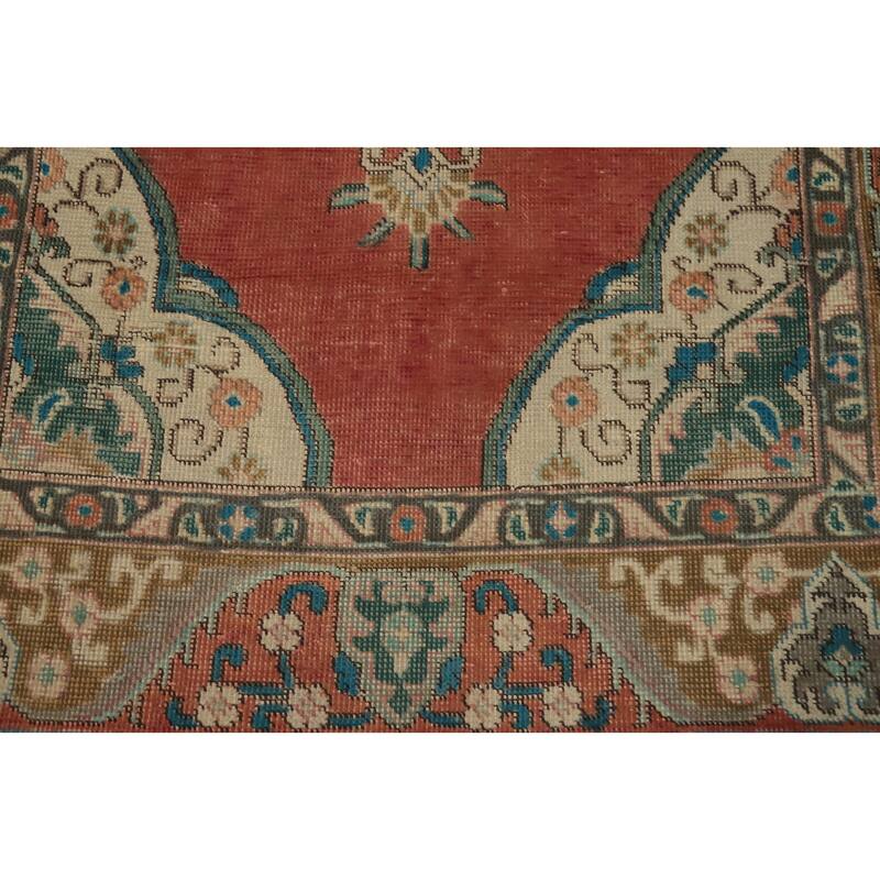 Hand Knotted Oriental 100% Wool Carpet Traditional Medallion Oranges & Rust Tabriz Area Rug - 6' 3'' X 4' 4''