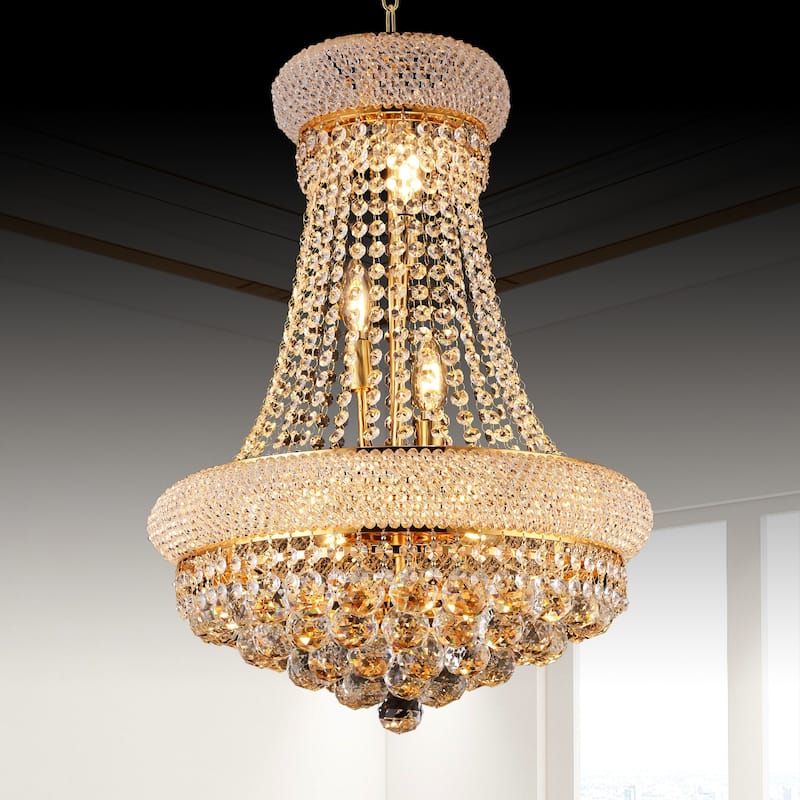 Crystal Chandelier French Empire Ceiling Light with LED Bulbs