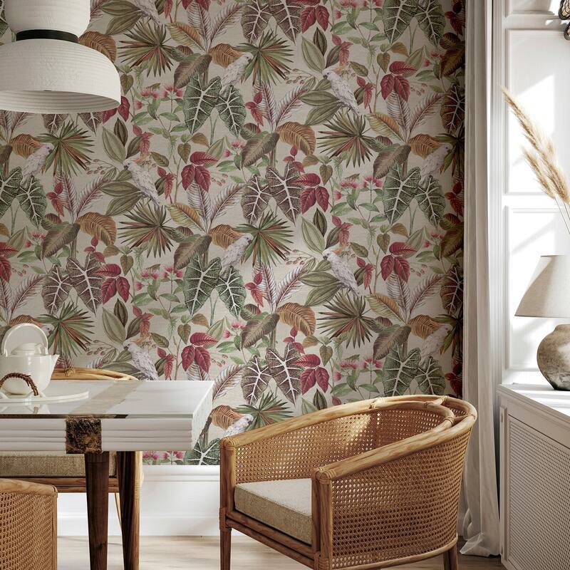 Arthouse Lorraine Neutral Tropical Wallpaper