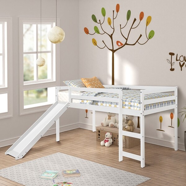 White loft bed with slide new arrivals
