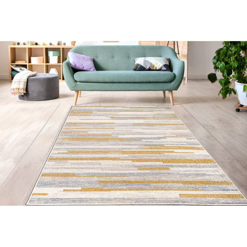 LaDole Abstract Rustic Minimalist Contemporary Runner Rug, Durable Carpet for Livingroom Hallway