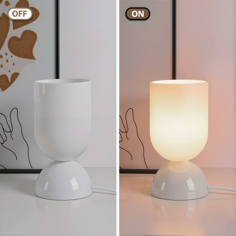 9 in. Modern Glass Small Table Lamp with E12 Base (Bulb not included)