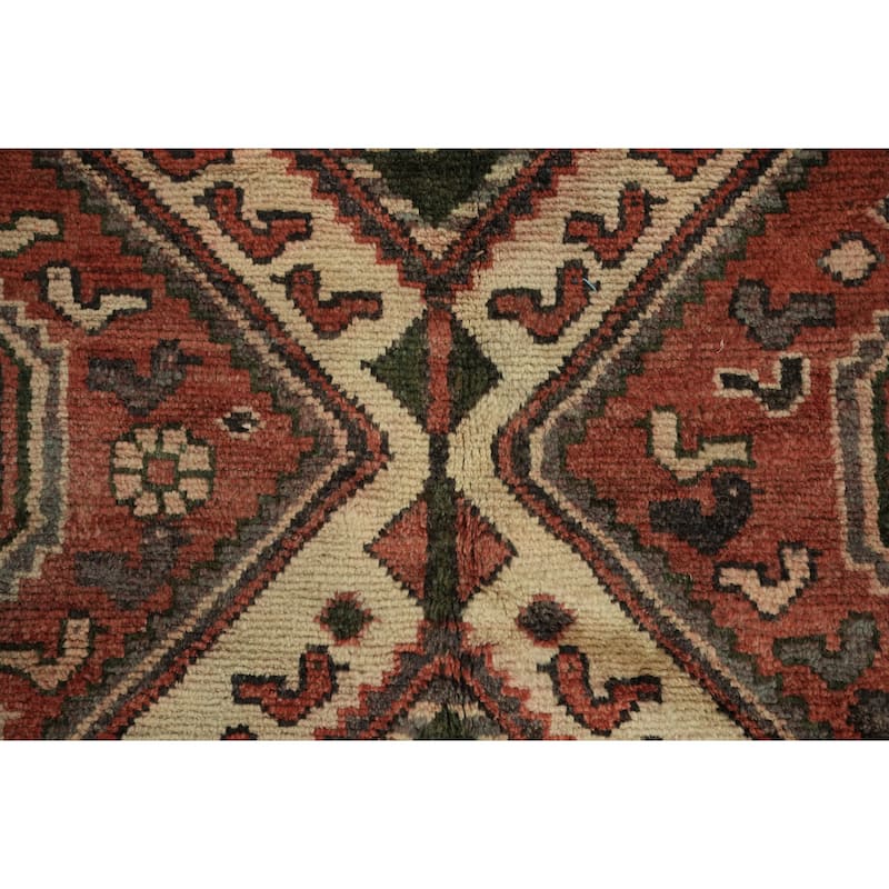 Hand Knotted Oriental 100% Wool Carpet Traditional Tribal Red Hamedan Area Rug - 7' 2'' X 4' 3''