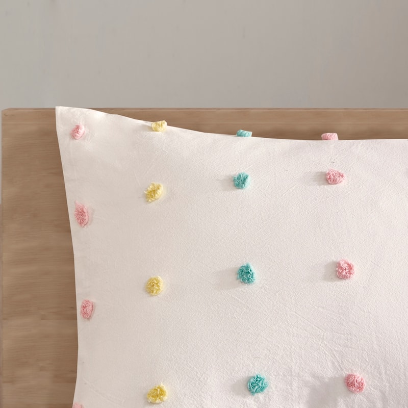 Intelligent Design Kids Ensley Cotton Jacquard Pom Pom Duvet Cover Set